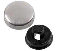 AERZETIX - Juego de 35 Botones para forrar L16 ∅9.5mm | color plata/negro | proyecto reparación textil bricolaje mercería costura cojines