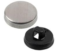 AERZETIX - Juego de 35 Botones para forrar L20 ∅12mm | color plata/negro | proyecto reparación textil bricolaje mercería costura cojines