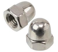 AERZETIX - Juego de 40 tuercas ciegas hexagonales M8 con cabeza de cúpula hueca | para montaje decorativo, fijación en varilla roscada y trabajos de metalistería | de acero en color plateado