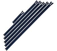AERZETIX - Juego de 5 Cremalleras de espiral separables N°5 60, 65, 70, 75, 80 cm + 1 cremallera 16cm no separable N°5 con cursor decorativo | color azul oscuro