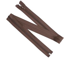 AERZETIX - Juego de 5 Cremalleras espirales separables N°5 de 75 cm con cursor - metal nylon poliéster - costura ropa reparación creación textil - color marrón