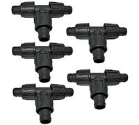 AERZETIX - Juego de 5 Racores/Empalmes en T Ø17mm para Manguera Plana de 16mm Sistema de Riego por Goteo - Material Plástico - Conector Tipo T