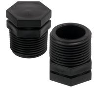 AERZETIX - Juego de 5 Tapones Macho 3/4" para Atornillar en Polietileno para Manguera de Riego Sistema de Goteo - Presión Máxima 10 Bar - Racor Circuito Tapa Irrigación - Negro
