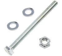AERZETIX - Juego de 5 tornillos de cabeza hexagonal M10x120 mm + 10 arandelas M10x20 mm + 5 tuercas hexagonales M10 para bricolaje y fijación ligera | acero
