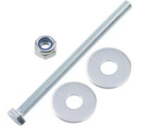 AERZETIX - Juego de 5 tornillos de cabeza hexagonal M10x150 mm + 10 arandelas anchas + 5 tuercas hexagonales autoblocantes M10 | Para proyectos domésticos, renovación y reparación ligera | en acero