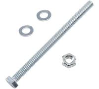 AERZETIX - Juego de 5 tornillos de cabeza hexagonal M10x150 mm + 10 arandelas M10x20 mm + 5 tuercas hexagonales M10 para bricolaje y fijación ligera | acero