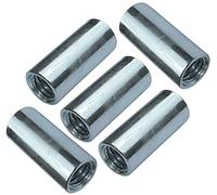 AERZETIX - Juego de 5 tuercas manguitos de acoplamiento M10x30x13mm roscados - manguito de conexión redondo cilíndrico prolongador - en acero galvanizado - C49633