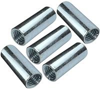 AERZETIX - Juego de 5 tuercas manguitos de acoplamiento M12x40x15mm roscados - manguito de conexión redondo cilíndrico prolongador - en acero galvanizado - C49636
