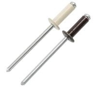 AERZETIX - Juego de 50 remaches ciegos Ø4х12 mm con cabeza plana, RAL 8017 (marrón chocolate) y RAL 1015 (marfil claro) | de aluminio/acero | para montaje estético y fijación rápida