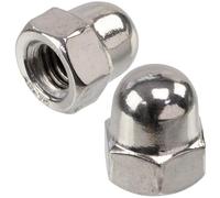 AERZETIX - Juego de 60 tuercas ciegas hexagonales M6 con cabeza de cúpula hueca | para montaje decorativo, fijación en varilla roscada y trabajos de metalistería | de acero en color plateado