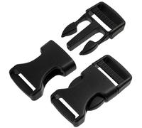 AERZETIX - Juego de 7 hebillas ajustables de cierre rápido para mochila - pasador de 20 mm - color negro - de plástico - para cinturones correas y equipaje