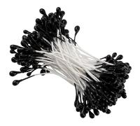 AERZETIX - K33954 - Juego de 144 estambres/Flor Artificial en plástico 55mm - decoración/Boda/artesanía/arreglo de Ramo - Color Negro-Blanco