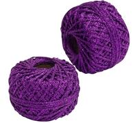 AERZETIX - K34132 - Juego de 2 Pelotas de cordón Trenzado 50m x 2mm Hilo Brillante - Color Magenta - Rollo Hilo Cuerda Metalizado decoración proyectos creativos Arte Embalaje retorcido