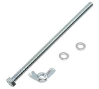 AERZETIX - Kit de 10 pernos M5x100mm con cabeza hexagonal + 20 arandelas planas + 10 tuercas mariposa M5 | en acero