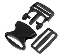 AERZETIX - Kit de 2 Hebillas de clip de sujeción ajustables de apertura rápida + 2 Hebillas deslizantes para ajuste de correas y tirantes | paso de 50 mm | en plástico negro
