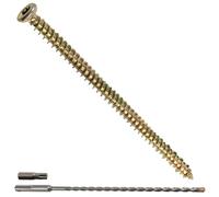 AERZETIX Kit de 20 tornillos de anclaje directo sin taco Ø7,5x132 mm con 1 broca para hormigón SDS-plus Ø6.5x260 y punta estrella T30