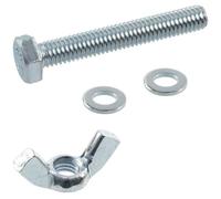AERZETIX - Kit de 25 pernos M6x40mm con cabeza hexagonal + 50 arandelas planas + 25 tuercas mariposa M6 | en acero