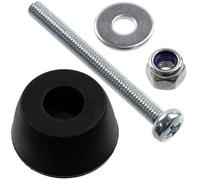 AERZETIX - Kit de 4 Patas de Muebles Redondos Ø16x7.8mm en Caucho Negro + 4 Tornillos de Metal M3x30mm + 4 Tuercas de Bloqueo M3 + 4 Arandelas Anchas para Perno M3