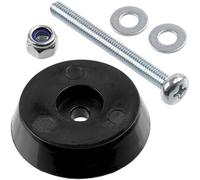 AERZETIX - Kit de 4 Patas de Muebles Redondos Ø25x6mm en plástico Negro + 4 Tornillos de Metal M3x20mm + 4 Tuercas de Bloqueo M3 + 8 Arandelas para Perno M3 | para mobiliario