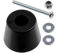 AERZETIX - Kit de 4 Patas de Muebles Redondos Ø28x20mm en plástico Negro + 4 Tornillos de Metal M3x35mm + 4 Tuercas de Bloqueo M3 + 8 Arandelas para Perno M3