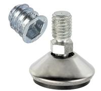 AERZETIX - Kit de 4 Patas Regulables pivotantes articuladas M10 a roscar + 4 Insertos roscados M10 hexagonales | en plástico y Acero | nivelación Muebles Madera