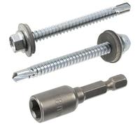 AERZETIX Kit de 60 tornillos autoperforantes Ø5.5x60 mm con arandela EPDM / 1 punta SW8