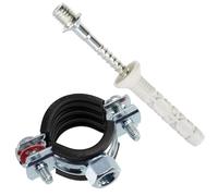 AERZETIX Kit de 8 abrazaderas para tubo 1/2" 20-23 mm con tornillos y tacos de fijación
