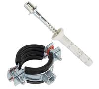 AERZETIX Kit de 8 abrazaderas para tubo 3/4" 24-28 mm con tornillos y tacos de fijación