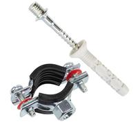 AERZETIX Kit de 8 abrazaderas para tubo 3/8" 15-19 mm con tornillos y tacos de fijación