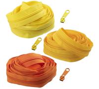 AERZETIX - Kit de cremallera en espiral 3x5 m N°5 color principal amarillo + 45 correderas metálicas sin bloqueo N°5 - costura proyecto de ocio decoración creativa