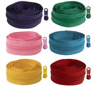 AERZETIX - Kit de Cremallera espiral 6x1 m N°5 - color mixto + 18 cursores N°5 no bloqueable de metal - confección mercería costura