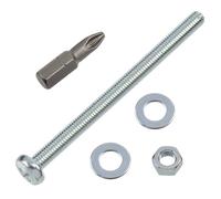 AERZETIX Kit de fijación M5x70 mm / 20 tornillos para metal / 20 tuercas hexagonales / 40 arandelas planas / 1 punta 1/4 PZ2