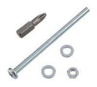 AERZETIX Kit de fijación M5x80 mm / 20 tornillos para metal / 20 tuercas hexagonales / 40 arandelas planas / 1 punta 1/4 PZ2