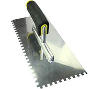 AERZETIX - Llana/Talocha dentada 6x6mm - llana dentada para baldosas - Espátula de dientes - Herramienta manual para construcción - Albañilería/Mampostería/Yeso - Mango Bi-Materia - Acero - C45919