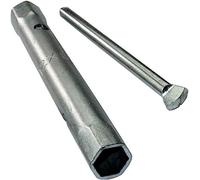 AERZETIX - Llave de tubo recto 12x13mm 6 lados con Husillo Rígido/Torniquete de sujeción extraíble - Monobloque - Llave tubular Descorchado de Doble Extremo - Grifería - en acero CR-V - C45638