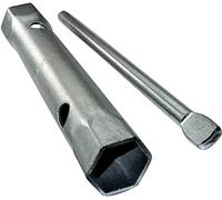 AERZETIX - Llave de tubo recto 24x27mm 6 lados con Husillo Rígido/Torniquete de sujeción extraíble - Monobloque - Llave tubular Descorchado de Doble Extremo - Grifería - en acero CR-V - C45635