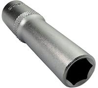 AERZETIX - Llave de vaso - Profundo/extendido/largo - 3/8x10mm - para atornillar/trinquete manual/neumático - Cuerpo cilíndrico - Hexagonal/6 lados Allen - en acero CR-V - Color plata - C45178