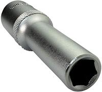 AERZETIX - Llave de vaso - Profundo/extendido/largo - 3/8x8mm - para atornillar/trinquete manual/neumático - Cuerpo cilíndrico - Hexagonal/6 lados Allen - en acero CR-V - Color plata - C45181