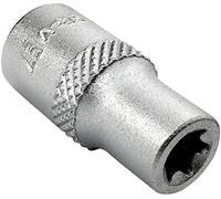 AERZETIX - Llave de vaso/Punta - Corta - 1/4 E7 - para atornillar/trinquete manual/neumático - Cuerpo cilíndrico - Huella Estrella/Hembra/ - en acero CR-V - Color plata - C45224
