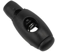 AERZETIX - Lote de 12 bloqueadores de cordón en forma de elipse - 12 mm con 1 orificio con resorte - abertura 5 mm - tope de cordón - de plástico - color negro