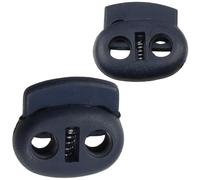 AERZETIX - Lote de 12 cierres para cordón - ovalados - con resorte - 2 agujeros - de 23 mm y 20 mm - color azul oscuro - aberturas de 5 mm y 4 mm - plástico - ajuste de cordones accesorios de ropa