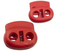 AERZETIX - Lote de 12 cierres para cordón - ovalados - con resorte - 2 agujeros - de 23 mm y 20 mm - color rojo - aberturas de 5 mm y 4 mm - de plástico - ajuste de los cordones accesorios para ropa