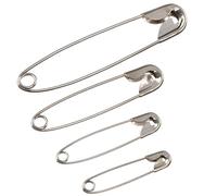 AERZETIX - Lote de 12 imperdibles clásicos 26 mm 31 mm 36 mm 44 mm- Metal - Color Plata - para Costura Textil Trabajos de bisutería