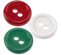 AERZETIX Lote de 150 botones de costura redondos de plástico Ø11,5 mm con 2 agujeros L18 / 3 colores (rojo blanco verde) para mercería ropa moda y manualidades creativas