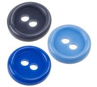 AERZETIX Lote de 150 botones de costura redondos de plástico Ø11,5 mm con 2 agujeros L18 / 3 colores (tono azul) para mercería ropa moda y manualidades creativas