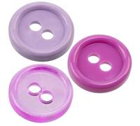 AERZETIX Lote de 150 botones de costura redondos de plástico Ø11,5 mm con 2 agujeros L18 / 3 colores (tono violeta) para mercería ropa moda y manualidades creativas