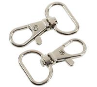 AERZETIX - Lote de 2 mosquetones giratorios 360° con pasador 20 mm | llavero manualidades DIY bolso asas decoración proyectos creativos | color plata | metálico