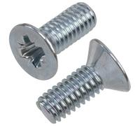 AERZETIX - NV17597 - Juego de 25 tornillos de metal con cabeza fresada M4x10mm con huella PZ2 rosca métrica - en acero - color plata