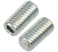 AERZETIX - NV18290 - Juego de 12 Tornillos prisioneros sin cabeza M5x10mm con punta plana - huella HEX2.5 a 6 lados hueca - en acero - color plata