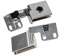 AERZETIX - Par de 2 Bisagras para Puerta de Vidrio Cristal Ventana Máx 5mm - Vitrina - Acero - Acabado Cromado